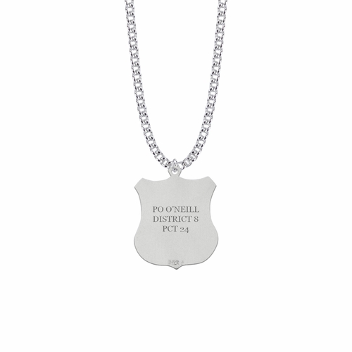 1-1/8 Sterling Silver St. Michael Shield Medal, Patron Saint of Police Officers