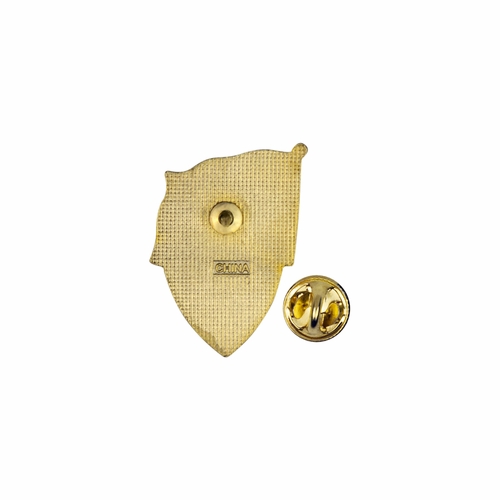 1-1/8 x 3/4 Inch Gold Enameled City of New York Police Department Shield and American Flag Lapel Pin