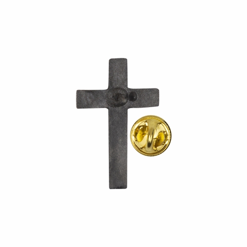 1-1/8 x 3/4 Inch Pewter Crucifix Pin