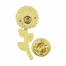 1-1/8 x 7/16 Inch Gold Enameled Sunflower Pin