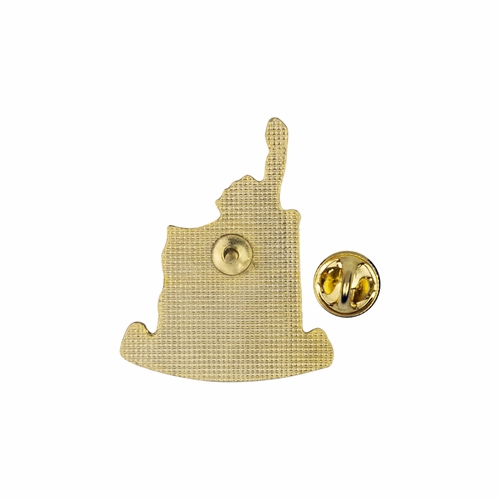 1-1/8 x 7/8 Inch Gold Enameled Statue of Liberty with American Flag "Enduring Freedom" Lapel Pin