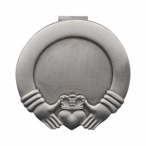 1-15/16 x 1-7/8 Inch Fine Pewter Claddagh Visor Clip