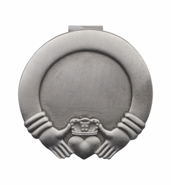 1-15/16 x 1-7/8 Inch Fine Pewter Claddagh Visor Clip