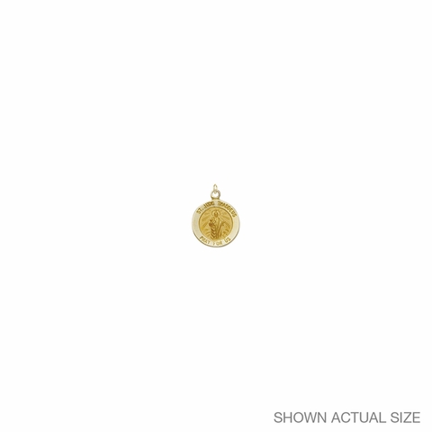 1/2 Inch 14KT Gold Round St. Jude Medal, Patron Saint of Hopeless ...