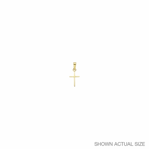 1/2 Inch 14KT Gold Stick Style Cross Pendant