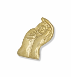 1/2 x 1/2 Inch Gold Child Hands Lapel Pin