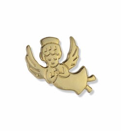 1/2 x 1/2 Inch Gold Engraved Angel Girl Lapel Pin
