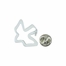 1/2 x 1/2 Silver Outlined Descending Dove Lapel Pin