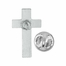 1/2 x 5/16 Inch Silver Cross Lapel Pin
