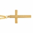 1-3/16 Inch 18KT Gold Plated Over Sterling Silver Beveled Inner Cross Necklace