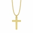 1-3/4 Inch 14KT Gold Plated Over Sterling Silver Cross Necklace with Our Father Prayer on Back