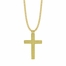 1-3/4 Inch 14KT Gold Plated Over Sterling Silver Plain Style with Our Father Prayer on Back Cross Necklace