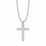1-3/4 Inch Sterling Silver Cross Necklace with Our Father Prayer on Back