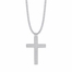 1-3/4 Inch Sterling Silver Plain Style with Our Father Prayer on Back Cross Necklace