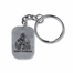 1-3/8 Inch Firefighter's Hat Pewter Keychain With St. Florian Engraved On Back