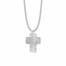 1-3/8 Inch Pewter and Black Beaded Cross Necklace