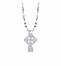 1-3/8 Inch Sterling Silver Large Celtic Cross Necklace