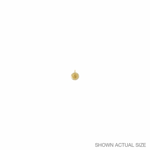 1/4 Inch 14KT Gold Round Guardian Angel Medal
