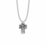 1-5/16 Inch Antiqued Oxidized Silver Plated Four Way Cross Medal