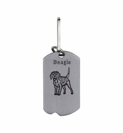 1-5/8 Inch Pewter Beagle and St. Francis Dog Tag