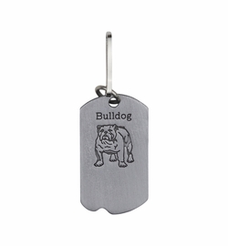 1-5/8 Inch Pewter Bulldog and St. Francis Dog Tag
