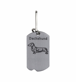 1-5/8 Inch Pewter Dachshund and St. Francis Dog Tag