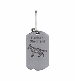 1-5/8 Inch Pewter German Shepard and St. Francis Dog Tag