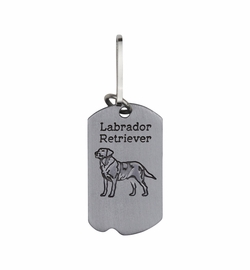 1-5/8 Inch Pewter Labrador Retriever and St. Francis Dog Tag