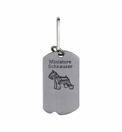 1-5/8 Inch Pewter Miniature Schnauzer and St. Francis Dog Tag
