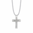 1-5/8 Inch Pewter Our Father Prayer Cross Necklace