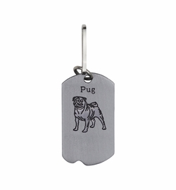 1-5/8 Inch Pewter Pug and St. Francis Dog Tag