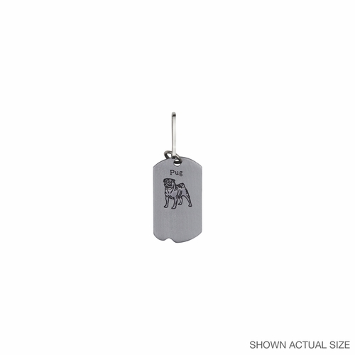 1-5/8 Inch Pewter Pug and St. Francis Dog Tag