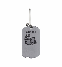 1-5/8 Inch Pewter Shih Tzu and St. Francis Dog Tag