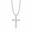 1-5/8 Inch Sterling Silver Beaded with Our Father Prayer on Back Cross Necklace