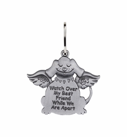 1-7/16 Pewter Dog Angel "Protect My Pet" Medal