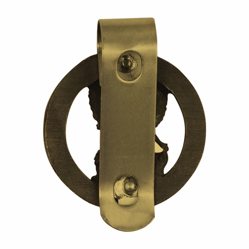 1-7/16 x 1-1/2 Inch Gold Fine Pewter Round Guardian Angel Protect Us Visor Clip