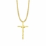 1-7/8 Inch Bright Gold Plated Crucifix Necklace