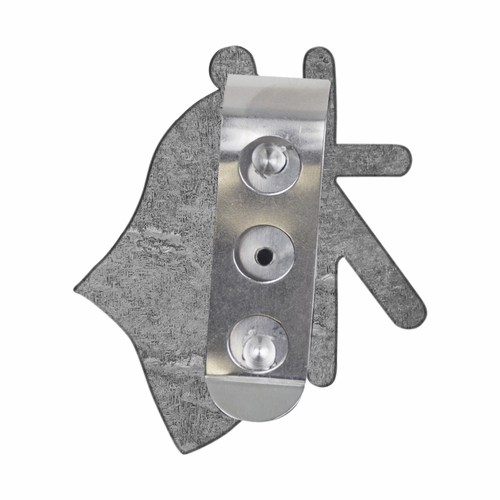 1-7/8 x 1-17/8 Inch Fine Pewter and Enameled American Flag with Cross Visor Clip