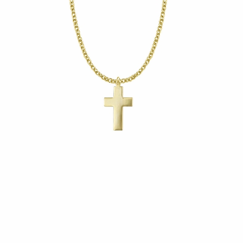 1 Inch 10KT Gold Filled Cross with Centered "Grandma" Engraving Necklace