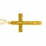 1 Inch 18KT Gold Plated Over Sterling Silver Diamond Engraved Cross Necklace