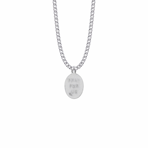 1 Inch Antiqued Oxidized Silver Plated Oval Saint Jude Medal