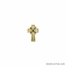 1 Inch Gold Celtic Cross with Green Crystal Center Lapel Pin