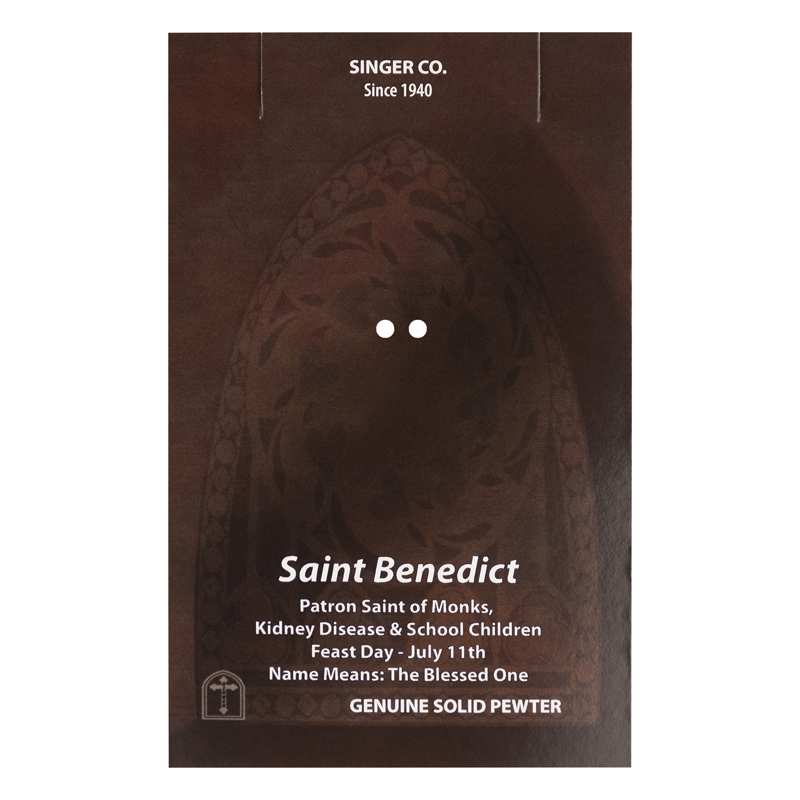 1 Inch Pewter Oval Saint Benedict Medal, Patron Saint of Monks, Kidney