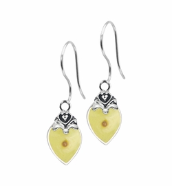 1 Inch Silver Plated Heart with Mustard Seed Center Hook Earrings
