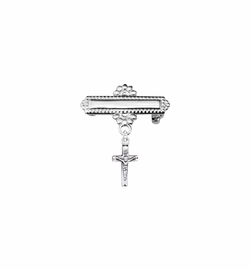 1 Inch Sterling Silver Crucifix Baby Bar Pin