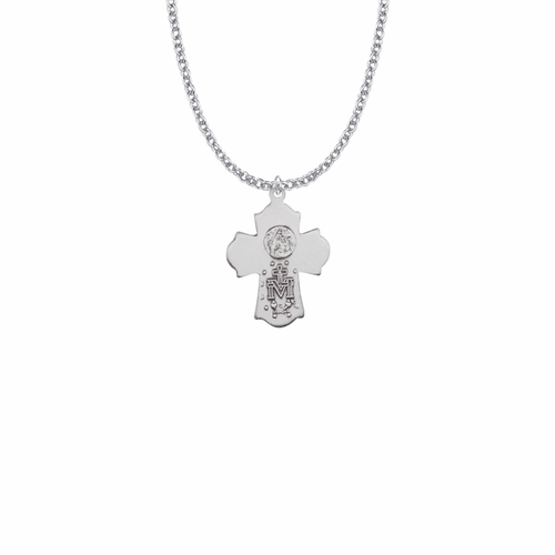 1 Inch Sterling Silver First Communion Four Way Medal