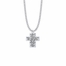 1 Inch Sterling Silver Footprints Cross Necklace with Verse on Back