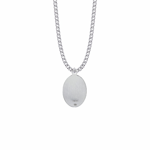 1 Inch Sterling Silver Oval St. Patrick Medal, Patron Saint of Ireland