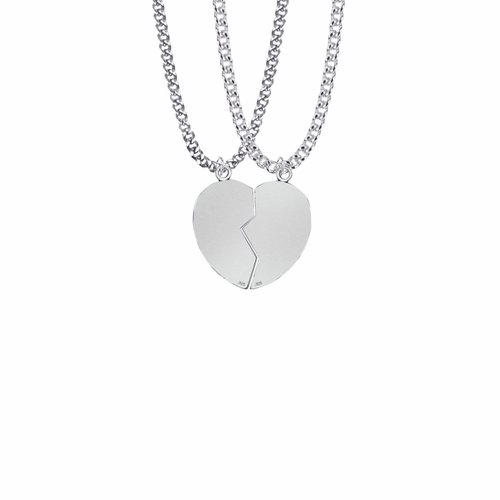 1 Inch Sterling Silver Two Piece Mizpah Heart Medal
