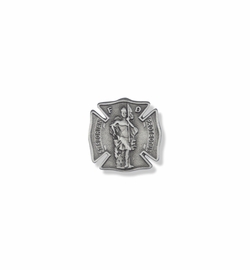 1 x 1 Inch Pewter Shield St. Florian, Patron Saint of Firefighters Pin